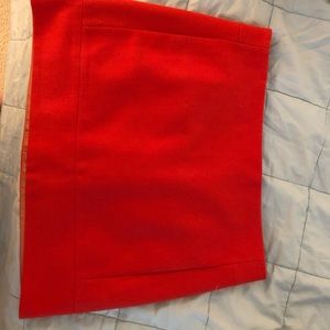JCREW Red Wool Skirt with pockets!